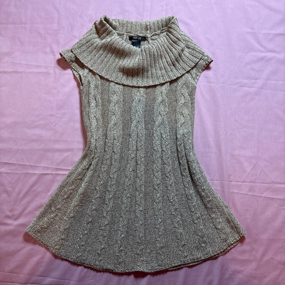 Knit Sleeveless Sweater mini Dress